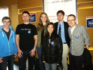 Northeastern University College Democrats members attended an event to support Ed Markey.